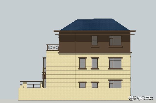 河南農(nóng)村大氣新中式別墅設(shè)計圖，3露臺7臥室庭院實用，60萬建成村內(nèi)最美