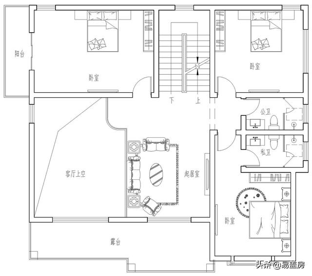 河南農(nóng)村大氣新中式別墅設(shè)計圖，3露臺7臥室庭院實用，60萬建成村內(nèi)最美