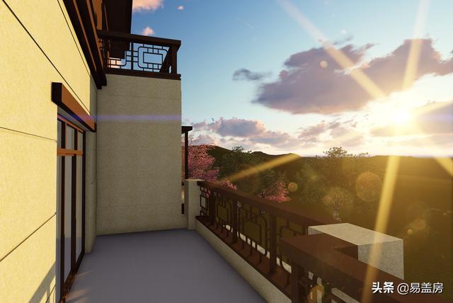 河南農(nóng)村大氣新中式別墅設(shè)計圖，3露臺7臥室庭院實用，60萬建成村內(nèi)最美