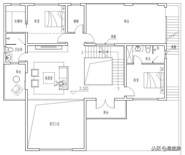 現(xiàn)代別墅設(shè)計圖，56萬帶車庫佛堂，開敞設(shè)計大氣十足，還有屋頂隔熱！