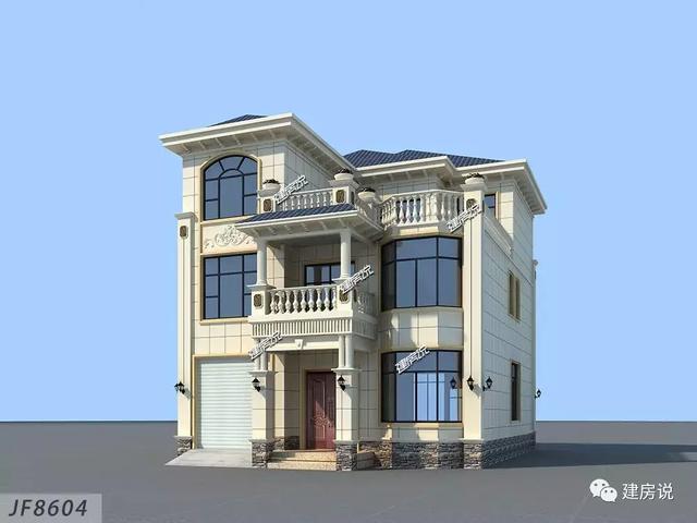 帶車庫的歐式別墅設計圖，123平34萬建，分分鐘秒殺商品房