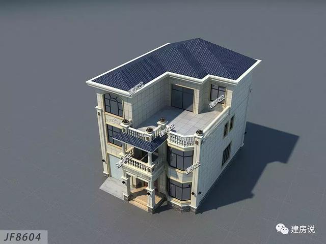 帶車庫的歐式別墅設計圖，123平34萬建，分分鐘秒殺商品房