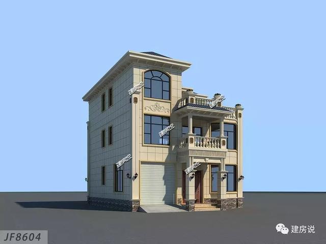 帶車庫的歐式別墅設計圖，123平34萬建，分分鐘秒殺商品房