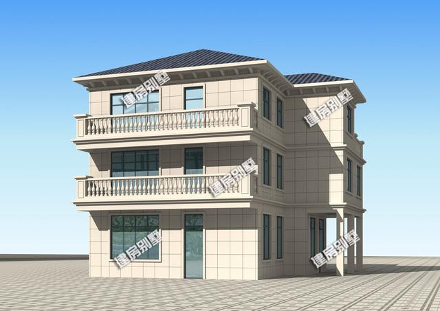 12x13.5三層簡單別墅設(shè)計圖，占地98平，二層空間超過140平