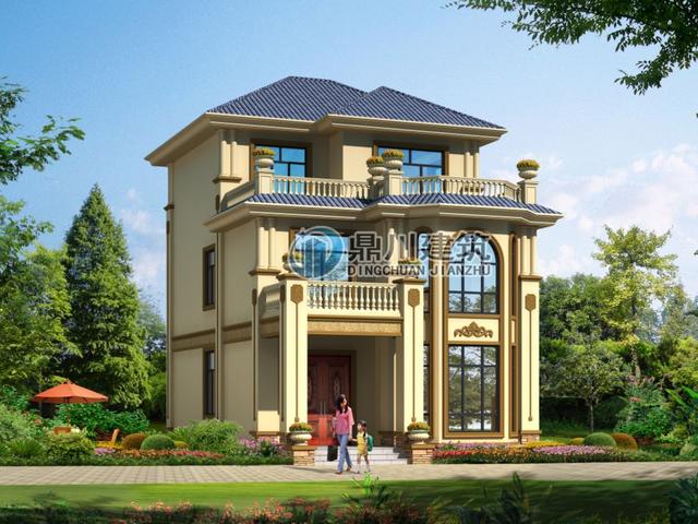 面寬8米建三層別墅設計圖，5室4廳帶堂屋造價才27萬，大氣不輸百萬別墅