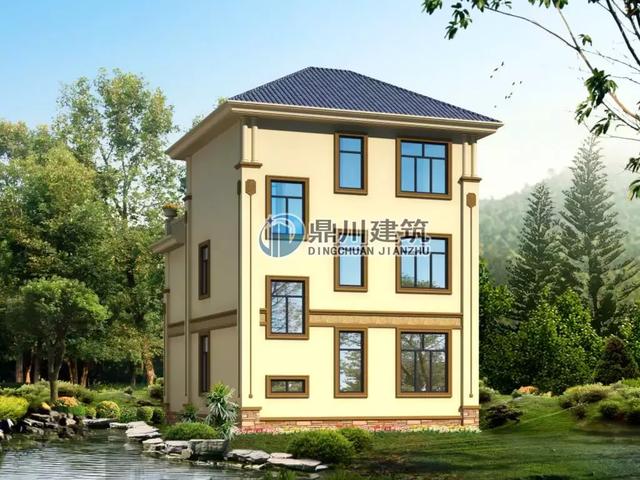 面寬8米建三層別墅設計圖，5室4廳帶堂屋造價才27萬，大氣不輸百萬別墅