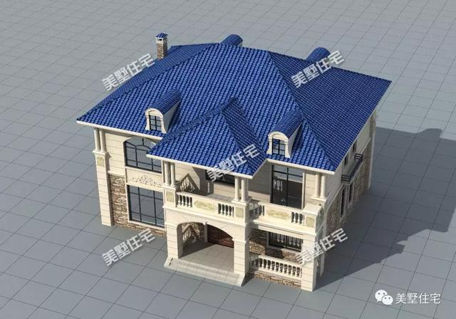 方正實用的二層小別墅設(shè)計圖，挑高客廳+中西雙廚，建議你別錯過