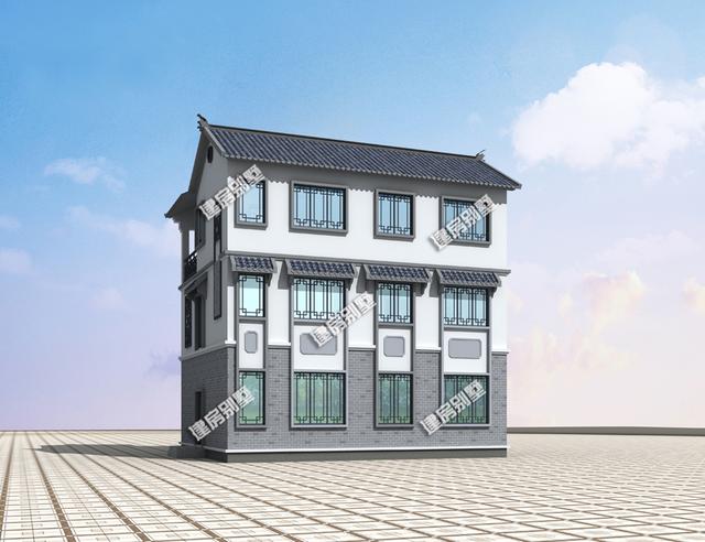 中式三層別墅設(shè)計圖，11.6x9.5米，簡單中國風(fēng)，傳統(tǒng)建筑美！