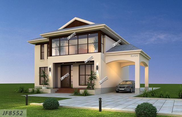 洋氣簡約大氣的兩層別墅設(shè)計圖，外觀十分好看，讓人移不開眼睛