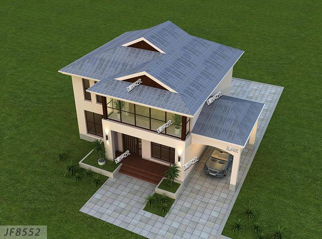 洋氣簡約大氣的兩層別墅設(shè)計圖，外觀十分好看，讓人移不開眼睛