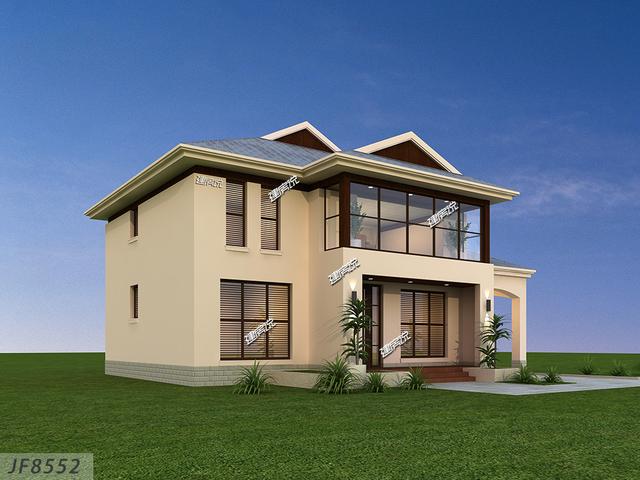 洋氣簡約大氣的兩層別墅設(shè)計圖，外觀十分好看，讓人移不開眼睛