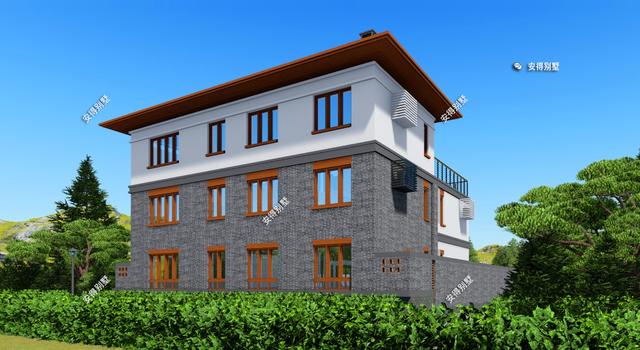 農(nóng)村三層新中式別墅設(shè)計圖戶型實用，造型設(shè)計上更加符合現(xiàn)代人對審美的要求