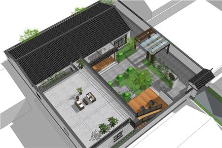 鄉(xiāng)村一層別墅設(shè)計(jì)圖，外觀小巧精致，透著中國傳統(tǒng)氣息