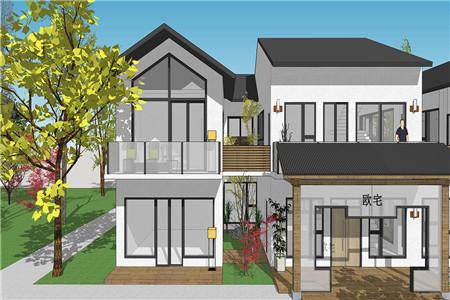 二層農(nóng)村自建別墅設(shè)計(jì)圖，整體外觀造型符合南方當(dāng)?shù)氐臍夂蛱攸c(diǎn)