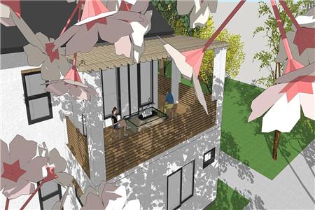 二層農(nóng)村自建別墅設(shè)計(jì)圖，整體外觀造型符合南方當(dāng)?shù)氐臍夂蛱攸c(diǎn)