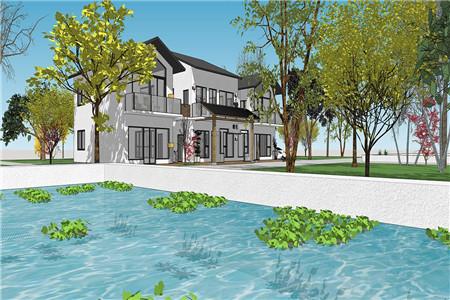 二層農(nóng)村自建別墅設(shè)計(jì)圖，整體外觀造型符合南方當(dāng)?shù)氐臍夂蛱攸c(diǎn)