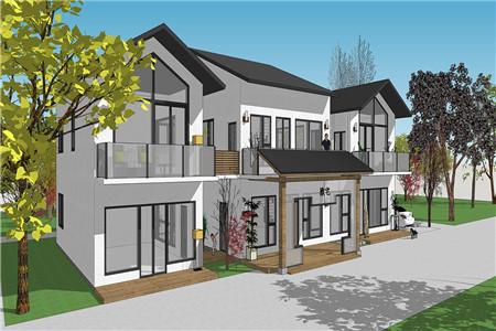 二層農(nóng)村自建別墅設(shè)計(jì)圖，整體外觀造型符合南方當(dāng)?shù)氐臍夂蛱攸c(diǎn)