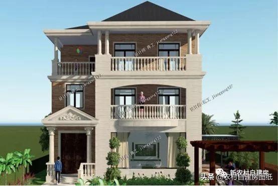 歐式三層農(nóng)村別墅設(shè)計圖，大氣又接地氣，非常方正大氣