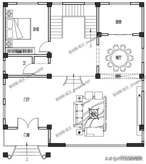 歐式三層農(nóng)村別墅設(shè)計圖，大氣又接地氣，非常方正大氣