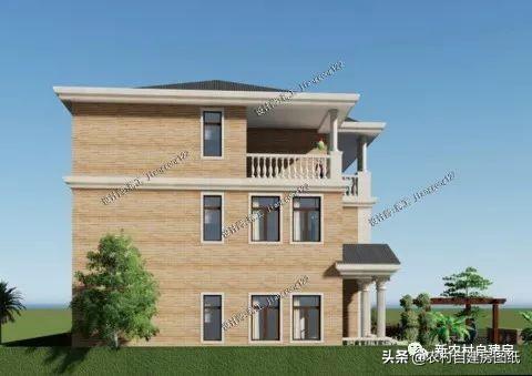 歐式三層農(nóng)村別墅設(shè)計圖，大氣又接地氣，非常方正大氣