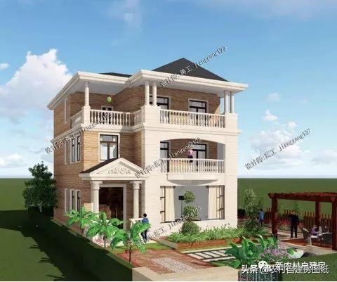 歐式三層農(nóng)村別墅設(shè)計圖，大氣又接地氣，非常方正大氣