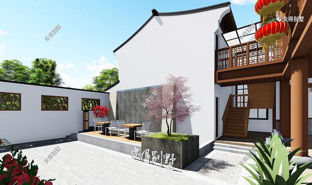 這款四合院別墅設(shè)計(jì)圖，占地面積不需要很大，小面積也可以建的精致合院別墅