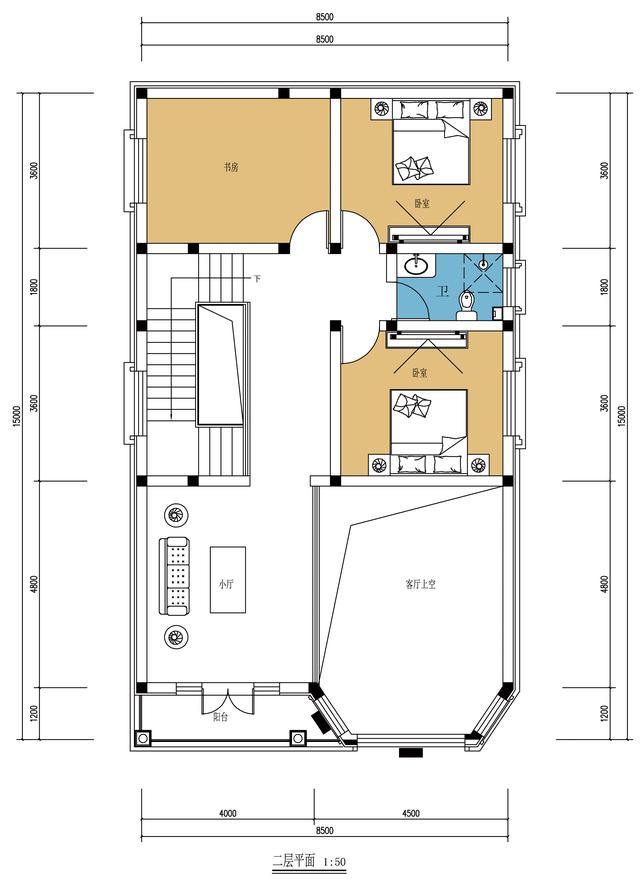 農(nóng)村自建二層別墅設(shè)計(jì)圖，開間不到9米，布局完美，又漂亮又舒適