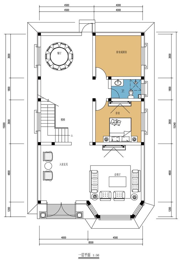 農(nóng)村自建二層別墅設(shè)計(jì)圖，開間不到9米，布局完美，又漂亮又舒適