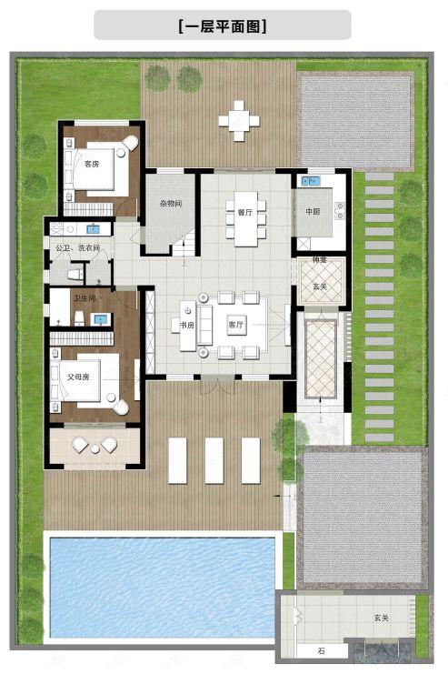 58.8萬新中式別墅設(shè)計圖紙，139.9㎡五室四廳