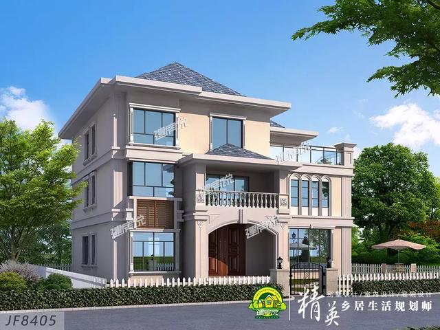 16X15三層歐式別墅設(shè)計(jì)圖，娛樂室+露臺(tái)+衣帽間，住的寬敞又舒適