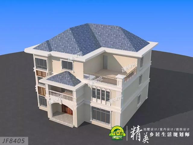 16X15三層歐式別墅設(shè)計(jì)圖，娛樂室+露臺(tái)+衣帽間，住的寬敞又舒適