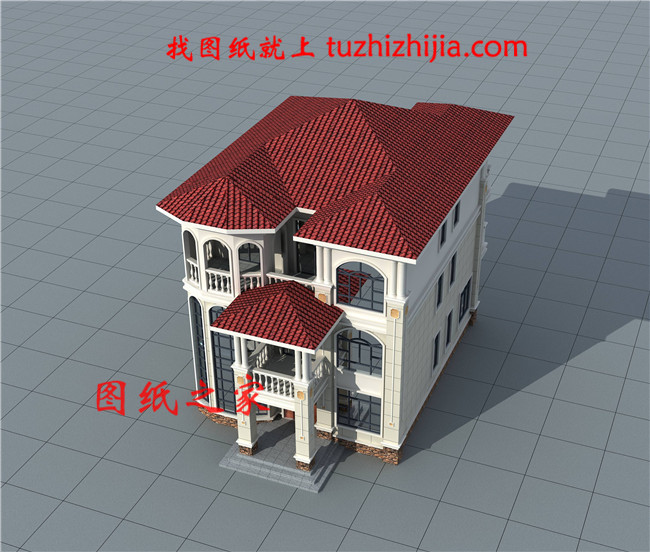 10米×13米最好看的農(nóng)村三層樓房，客廳中空，占地120平米