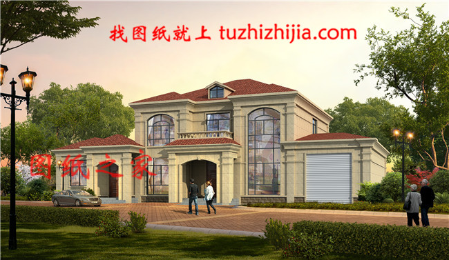 二層帶車庫歐式尊貴別墅，客廳中空，美觀，大氣，實用