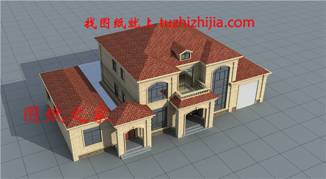 二層帶車庫歐式尊貴別墅，客廳中空，美觀，大氣，實用