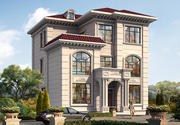 10米×12米30萬以內(nèi)農(nóng)村建房三層豪華歐式別墅圖，處處顯品味