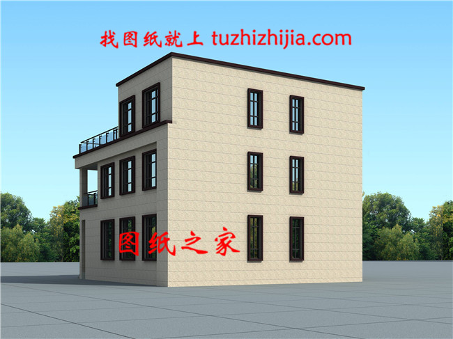農(nóng)村現(xiàn)代三層建房子設(shè)計圖及圖片，平屋頂?shù)脑O(shè)計