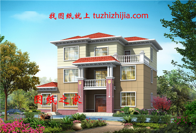 2019新款三層別墅設計圖片大全，占地170平米左右