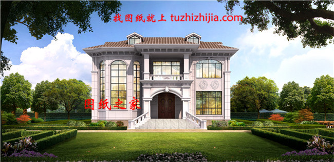 2019新款二層別墅設計圖紙，精致秀麗，客廳中空