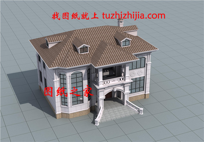 2019新款二層別墅設計圖紙，精致秀麗，客廳中空