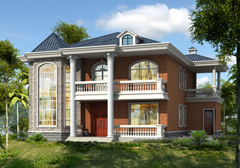 最新五十萬農(nóng)村二層別墅設計圖紙，客廳中空