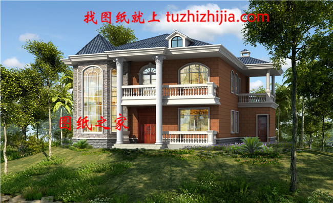 最新五十萬農(nóng)村二層別墅設(shè)計(jì)圖紙，客廳中空