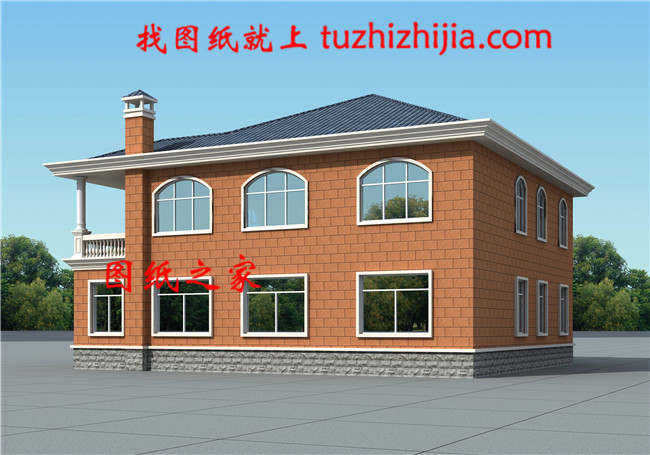 最新五十萬農(nóng)村二層別墅設(shè)計(jì)圖紙，客廳中空