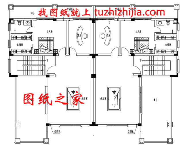 最新設(shè)計(jì)出圖的三層雙拼自建房圖片，占地260平方米