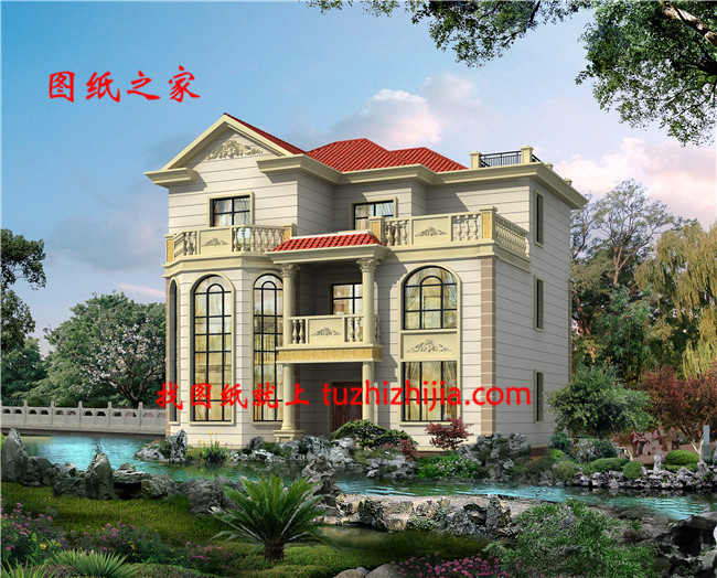 本戶型為歐式三層的獨棟別墅，占地140平方米