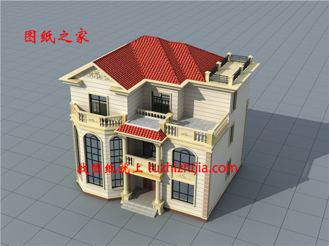 本戶型為歐式三層的獨棟別墅，占地140平方米