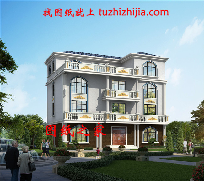 2019農(nóng)村四層樓房外形設(shè)計(jì)圖，占地150平米左右