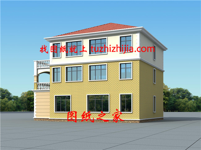 新款歐式帶車庫(kù)農(nóng)村住宅，占地207平方米左右