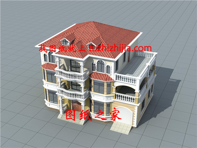 新款歐式帶車庫(kù)農(nóng)村住宅，占地207平方米左右