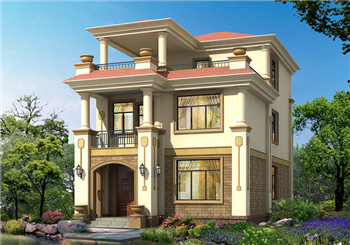 8×12米農(nóng)村三層別墅自建房設(shè)計(jì)圖，小開(kāi)間精選方案