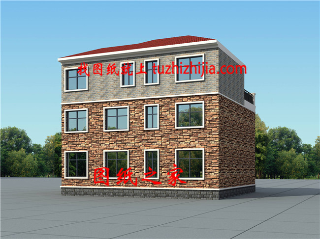  現(xiàn)代簡約帶大露臺和書房三層鄉(xiāng)村別墅